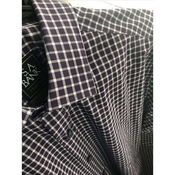 Jos A. Bank (Traveler Tech) Large Purple Stripped - Picture 4 of 5